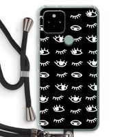 Eye pattern #3: Pixel 5 Transparant Hoesje met koord