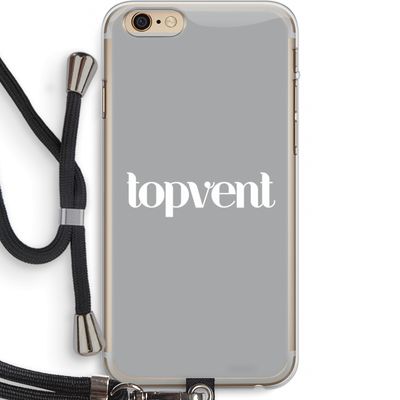 Topvent Grijs Wit: iPhone 6 PLUS / 6S PLUS Transparant Hoesje met koord
