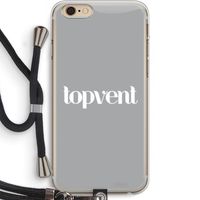 Topvent Grijs Wit: iPhone 6 PLUS / 6S PLUS Transparant Hoesje met koord