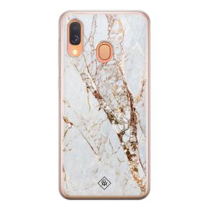 Samsung Galaxy A40 siliconen hoesje - Marmer goud