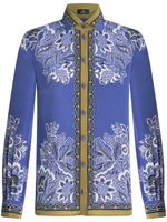 ETRO chemise en soie à imprimé bandana - Bleu