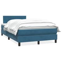 Boxspring met matras fluweel donkerblauw 120x210 cm