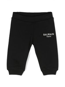 Balmain Kids pantalon de jogging en coton à logo imprimé - Noir