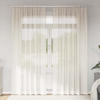 Gordijnen voile met Tab Top 2 st crmekleurig
