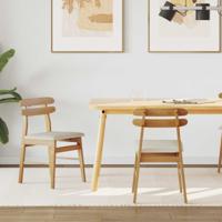 Eetkamerstoel 2 pcs Natuurlijk en Licht Massief Hout