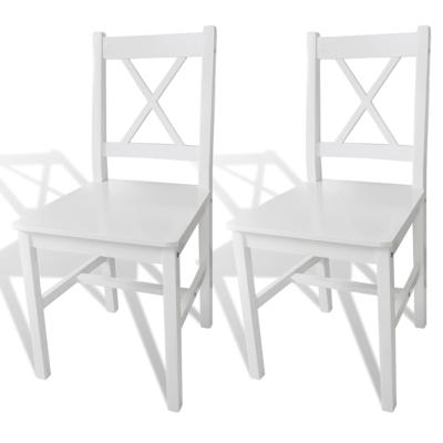 Eetkamerstoelen 2 st grenenhout wit