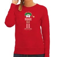 Foute Kersttrui/sweater voor dames - Drank Elf - rood - Kerst elfje