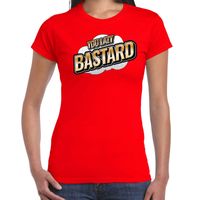 You lazy bastard fun tekst t-shirt voor dames rood in 3D effe