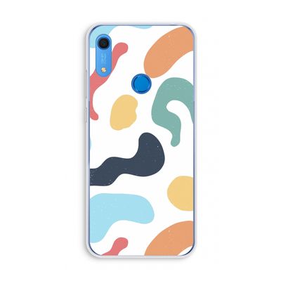 Memphis Shapes Blue: Huawei Y6s Transparant Hoesje