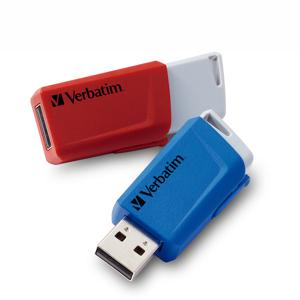 Verbatim V Store N CLICK USB-stick 32 GB Rood, Blauw 49308 USB 3.2 Gen 1 (USB 3.0)