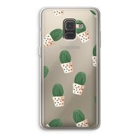 Cactusprint roze: Samsung Galaxy A8 (2018) Transparant Hoesje