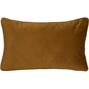 Bank/sierkussens huiskamer Sophia - 30 x 50 cm - Goud/bruin - polyester - met rits