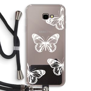 White butterfly: Samsung Galaxy J4 Plus Transparant Hoesje met koord