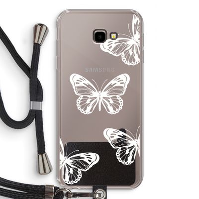 White butterfly: Samsung Galaxy J4 Plus Transparant Hoesje met koord