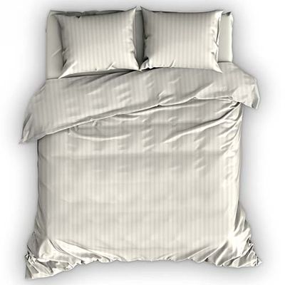 Satin d'Or Dekbedovertrek Streep Ivoor-2-persoons (200 x 200/220 cm)