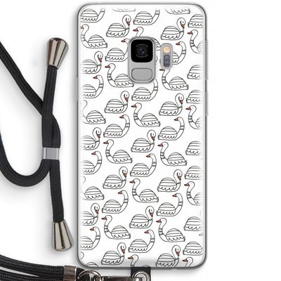 Zwanen: Samsung Galaxy S9 Transparant Hoesje met koord