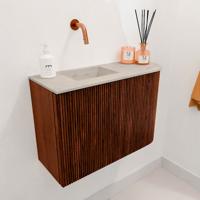 Toiletmeubel Mondiaz Joya Dlux | 61.6 cm | Meubelkleur Ruby | Faye wastafel Opalo Wasbak Links | Zonder kraangat(en)
