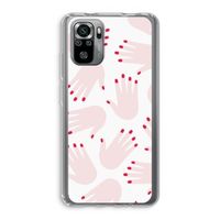 Hands pink: Xiaomi Redmi Note 10S Transparant Hoesje