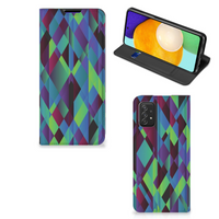 Samsung Galaxy A03s Stand Case Abstract Green Blue - thumbnail