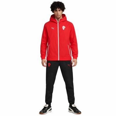 PUMA AC Milan Pumatech Woven Trainingspak Hooded Full-Zip 2025-2026 Rood Zwart Wit