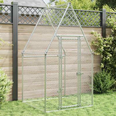 VidaXL Kippenhok 100x100x190 cm gegalvaniseerd staal zilverkleurig