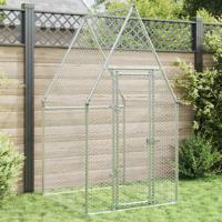 VidaXL Kippenhok 100x100x190 cm gegalvaniseerd staal zilverkleurig