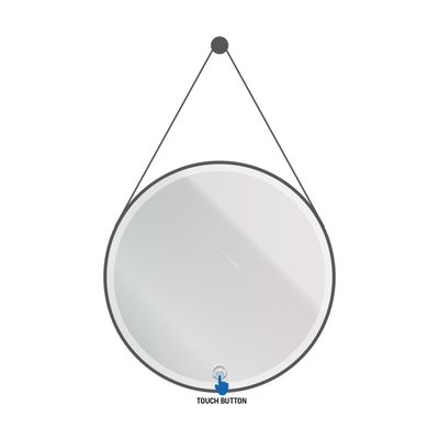 Spiegel BWS Saskia Ronde Ledspiegel Met Band 80 cm Mat Zwart