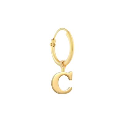 Minimalistische letter oorbel - 14K GOUD - Goud - C