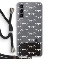 Wimpers: Samsung Galaxy S21 Transparant Hoesje met koord