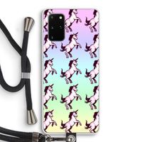 Musketon Unicorn: Samsung Galaxy S20 Plus Transparant Hoesje met koord