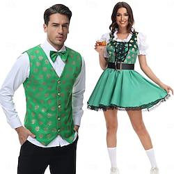 Oktoberfest bier Internationaal Bierfestival Kostuum Blouse / overhemd Dirndl Lederhosen Oktoberfest / bier Beiers Bavarian Weiden Voor heren Dames Doek in traditionele stijl Ves Kleding Ceintuur Lightinthebox