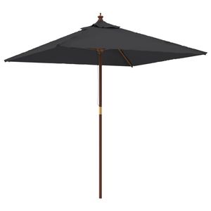 The Living Store Parasol Hawaii - 198x198x231 cm - Met ventiel - Zwart