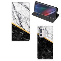 OPPO Find X3 Neo | Standcase | Marmer Wit Zwart - Origineel Cadeau Man