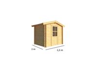 Tuinhuisje Blokhut Fenna 250 cm bij 200 cm diep Zadeldak - Warentuin collection