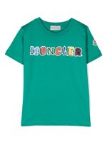 Moncler Enfant t-shirt en coton à logo imprimé - Vert - thumbnail