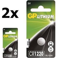 2 Stuks - GP CR1220 3V 40mAh lithium knoopcelbatterij - thumbnail