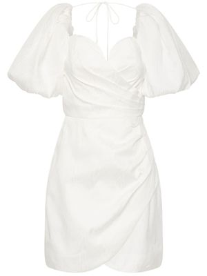 Rebecca Vallance robe courte Chene à manches bouffantes - Blanc