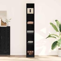 Kledingkast met plank Zwart eiken 30 x 50 x 200 cm Bewerkt hout