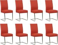 Set van 8 Rode leren industriële eetkamerstoelen Remix - poot vierkant rvs - Toledo Leer Siegelstein (rood leer) Set van 8 Rode leren industriële eetkamerstoelen Remix - poot vierkant rvs - Toledo Leer Siegelstein (rood leer)