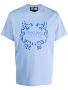 Versace Jeans Couture t-shirt en coton à logo imprimé - Bleu