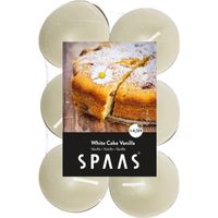 48x Geurtheelichtjes White Cake Vanilla/wit 4,5 branduren