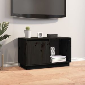 Tv-meubel 74x35x44 cm massief grenenhout zwart