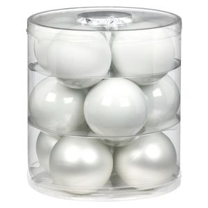 24x stuks glazen kerstballen wit 8 cm glans en mat