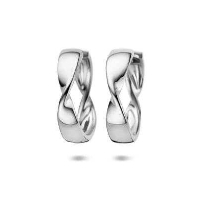 Gerhodineerd 925 zilveren klapoorringen 25 mm - Elegante creolen