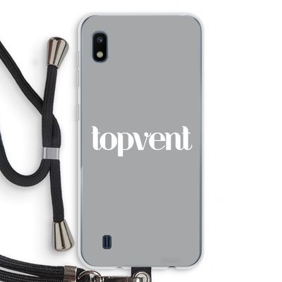 Topvent Grijs Wit: Samsung Galaxy A10 Transparant Hoesje met koord