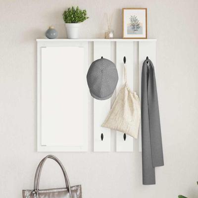 Wandgemonteerde kapstok Wit 84 x 10 x 80 cm Bewerkt hout