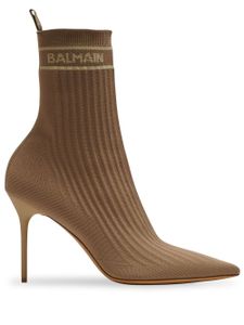 Balmain bottines à détails de chaines - Marron