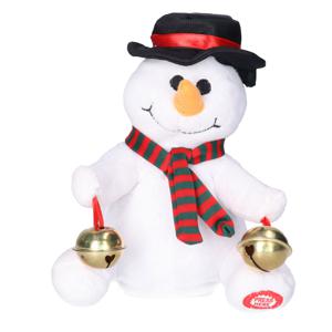 Sneeuwpop pop - met beweging en geluid - 18 cm - dansen en zingen - kerstfiguur