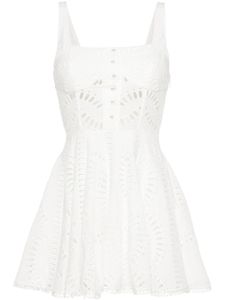 Charo Ruiz Ibiza robe courte Lina à broderie anglaise - Blanc