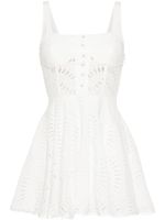 Charo Ruiz Ibiza robe courte Lina à broderie anglaise - Blanc